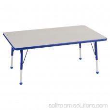 ECR4Kids 30 x 48 Rectangle Everyday T-Mold Adjustable Activity Table, Multiple Colors/Types 565361222